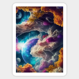 Mystical Nebula Planets Clouds Sticker